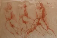 Studies of a female nudeSigned by Peter Collins, watercolor, offered Jun 2023
