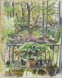 View from 79 Chester Square by Edward Millington-Drake, Graphite, watercolour and bodycolour, sold Jun 2023