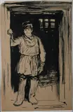 Study of a Russian peasant standing in a doorwaySigned E by Eric Kennington, Pen and black ink, offered Jun 2023