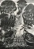 Paradise by Paul Nash, Wood engraving, sold Jun 2023