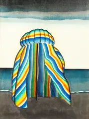Beach Tent (North Sea) by Jack Knox, oil on canvas, sold Dec 2014