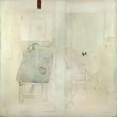 White interior by Pierre Le Sueur, oil on canvas, sold Dec 2014