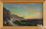 coastal seascape by John Ross Key, oil on board, sold Sep 2024
