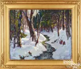 titled Pleasant Valley Brook by Thomas Curtin, oil on canvas, sold Sep 2024