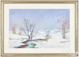 winter landscape by Walter Emerson Baum, pastel, sold Sep 2024