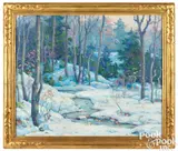 winter landscape by Arthur Gibbs Burton, oil on canvas, sold Sep 2024