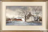 farm scene titled Early Light by Ray Hendershot, watercolor, sold Sep 2024