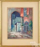 titled French Quarter Courtyard by Alberta Kinsey, oil on board, sold Sep 2024