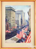 of the Armistice Day Parade in New York City by Carl Link, watercolor and gouache, sold Sep 2024