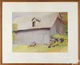 titled Spring Barn by Wolf Kahn, pastel, sold Sep 2024