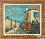 street scene by Alois Lecoque, 1948, oil on canvas, sold Sep 2024