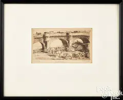 titled Sand Wharf by Daniel Garber, etching and drypoint, sold Sep 2024