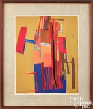 abstract by Huguette Bertrand, gouache, sold Sep 2024