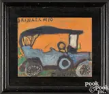 titled Daimler by Justin McCarthy, 1910, oil on board, sold Sep 2024