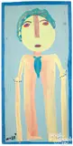 figure by Mose Tolliver, oil on board, sold Sep 2024