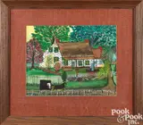 landscape by Hattie Klapp Brunner, watercolor and gouache, sold Sep 2024