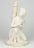 ATTRIBUTED by Pasquale Romanelli, CARVED MARBLE "THE FORBIDDEN FRUIT" SCULPTURE / STATUE, sold Oct 2025