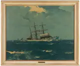 PORTRAIT OF BYRD'S BARQUE SHIP by Hunter Wood, oil on canvas, sold Oct 2025
