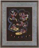SPIRITUAL PAINTING by Andy Tsinajinnie, gouache on paper, sold Oct 2025