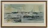 NEW ENGLAND COASTAL LANDSCAPE PAINTING by Lamar Dodd, watercolor on paper, sold Oct 2025