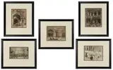 ROMAN COMPOSITIONS DRYPOINT ETCHINGS, LOT OF FIVE by William Walcot, etching with drypoint and aquatint, sold Oct 2025