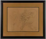 CARTOONIST ILLUSTRATION SKETCH by George Price, pencil on paper, sold Oct 2025