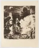 FLOWERING TREE- MOONLIGHT LITHOGRAPH by Karl Schrag, lithograph on paper with embossed mark from The Print Club of Cleveland, sold Apr 2025