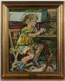 IMPRESSIONIST PORTRAIT OF A GIRL by Ludwig Jacobsen, oil on canvas, sold Oct 2025