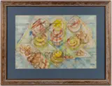 EXPRESSIONIST STILL-LIFE PAINTING by Pierre Francis Daura, watercolor on paper, sold Oct 2025