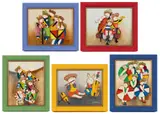 PUFFY PEOPLE PAINTINGS, LOT OF FIVE by Joyce Roybal, oil on canvas, sold Oct 2025