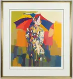 CLOWN A L'OMBRELLE PRINT by Nicola Simbari, serigraph on paper, offered Apr 2025