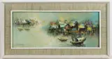 ABSTRACT RIVER SCENE by Wan Yin Leung, oil / acrylic on canvas, sold Oct 2025