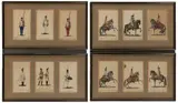 MILITARY ENGRAVINGS, LOT OF 12 (IN FOUR FRAMES) by Tranquillo Mollo, hand-colored engraving on laid paper, sold Aug 2025