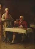 Wine Tasting by Eugène Fichel, 1866, oil on board, sold Aug 2020