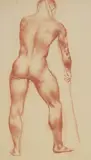 Male Nude by Clara Klinghoffer, 1948, pastel on paper mounted to mat, sold Sep 2020