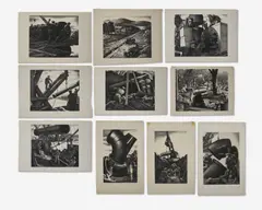 Group, ten (10) pipe construction prints by Edward Arthur Wilson, lithograph, sold Sep 2020