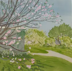 Flowering Cherry by Jane Freilicher, 1979, silkscreen on wove paper, sold Sep 2020