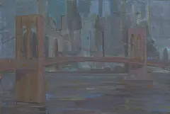 Untitled (Brooklyn Bridge) by Benoît Gilsoul, oil on canvas, sold Sep 2020