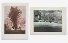 Group, two (2) prints Moonlight in Vermont and Illyria by Daniel Lang, etching with aquatint, sold Sep 2020