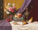 Still Life by Bela Balough, oil on canvas (unstretched), sold Sep 2020