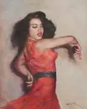 Carmencita by Pál Fried, oil on canvas (unstretched), sold Sep 2020