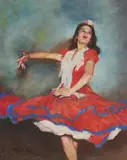 Bonita by Pál Fried, oil on canvas (unstretched), sold Sep 2020