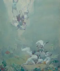 Messenger From The East by Norman Lindsay, 1924, watercolour on paper, sold May 2023
