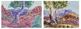 I. Central Australian Landscape Ii. Central Australian Landscape by Otto Pareroultja, watercolour on paper, sold Jun 2023