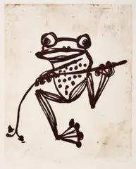 Tree frog by John Olsen, 2012, etching on paper, offered Sep 2023