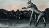 Untitled by Peter Booth, 1988, oil, watercolour and crayon on paper, sold Sep 2023