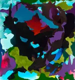 Untitled by Lara Merrett, 2007, synthetic polymer paint and ink on linen, sold Sep 2023