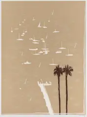 Lavender Bay In The Rain by Brett Whiteley, 1987, colour screenprint, sold Oct 2023