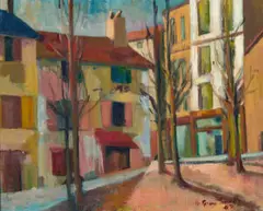 Place Du Tertre, Paris by Guy Grey-Smith, 1947, oil on canvas, sold Oct 2023