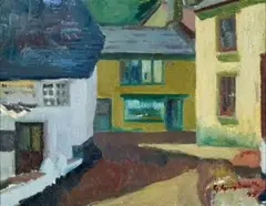 Village Scene, Cornwall by Guy Grey-Smith, 1945, oil on canvas on compressed card, sold Oct 2023
